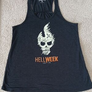 Orangetheory Black Tank Top with Orange and White Design